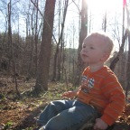 Watching his daddy approach on the 4 wheeler.